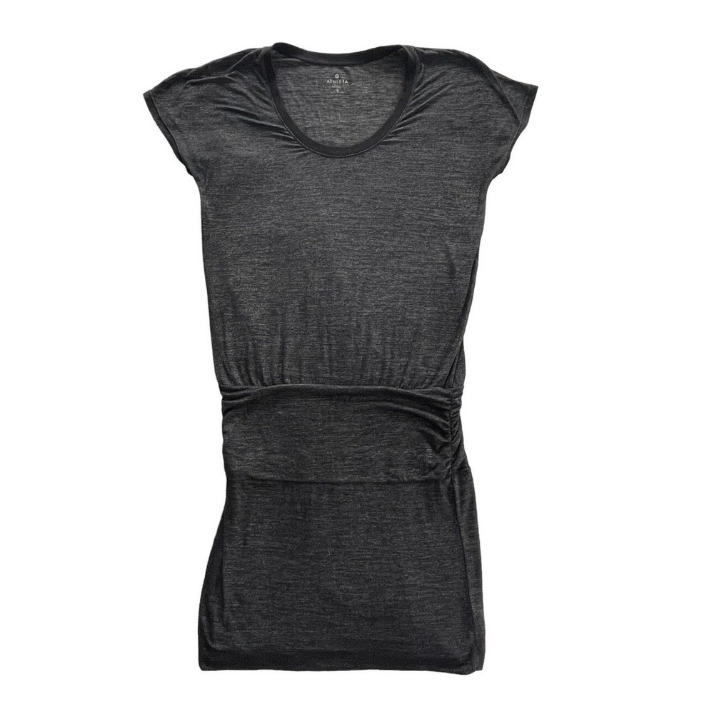 Athleta Athleisure T-Shirt Dress Small Heather‎ Charcoal Gray Drop Waist Stretch